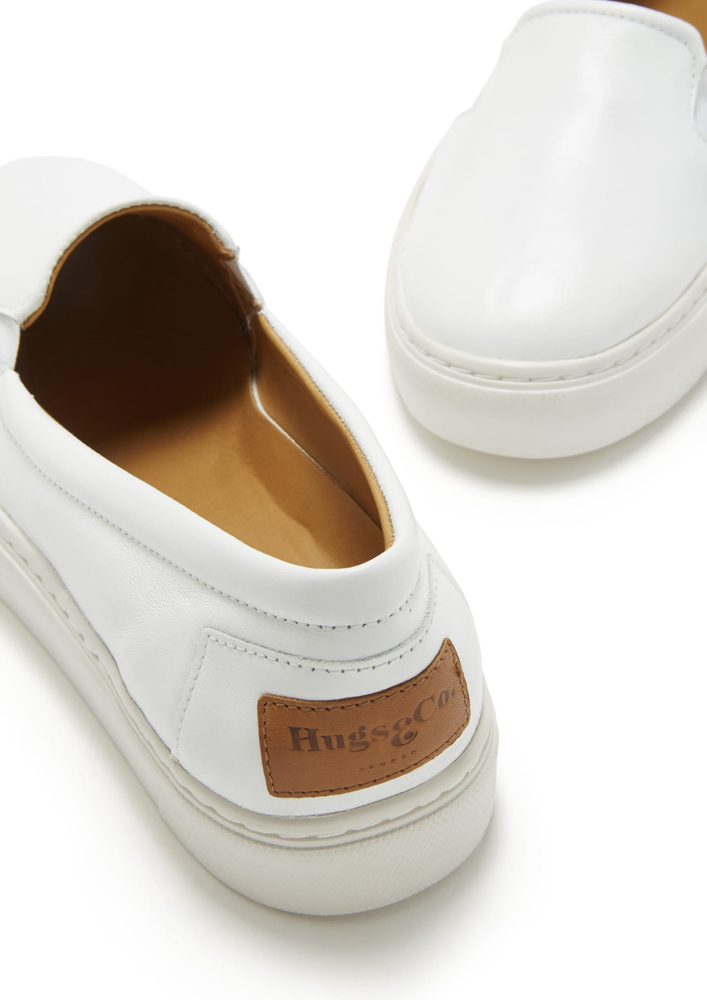 Slip-On Sneakers - White Leather